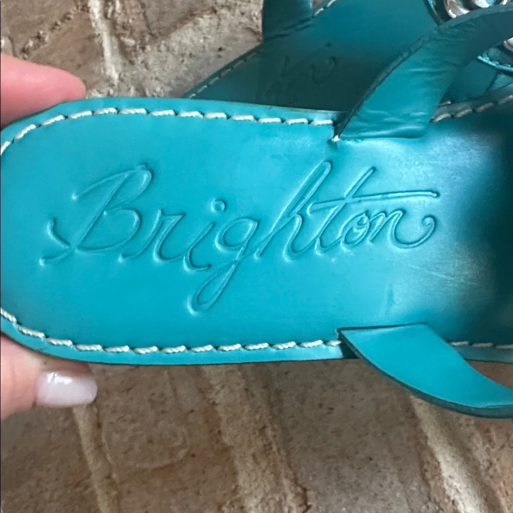 Brighton 9 Alice Women's Turquoise Sandals with Silver Accents - Picture 3 of 6